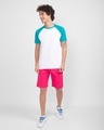 Shop Tropical Blue-White Half Sleeve Raglan T-Shirt