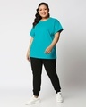 Shop Women's Tropical Blue Plus Size Boyfriend T-shirt-Full