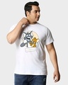 Shop Men's White Troublemaker Graphic Printed Plus Size T-shirt-Front