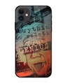 Shop True Genius Typography Premium Glass Cover For iPhone 12 (Impact Resistant, Matte Finish)-Front