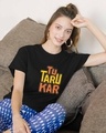 Shop Tu Taro Kar Boyfriend T-Shirt-Front