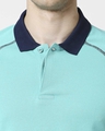 Shop Turquoise Contrast Thread Polo