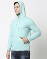 Shop Men's Turquoise Melange Hoodie T-shirt-Design