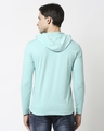 Shop Men's Turquoise Melange Hoodie T-shirt-Full