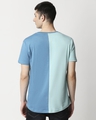 Shop Turquoise Melange Half & Half T-shirt-Full