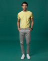 Shop Tuscan Yellow Mandarin Collar Pique Shirt-Full
