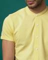 Shop Tuscan Yellow Mandarin Collar Pique Shirt