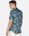 Shop Men Short Sleeve Cotton Printed Blue Yellow Pineapple Shirt-Design