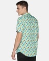 Shop Men Short Sleeve Cotton Printed Cactus Teal Green Shirt-Design