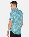 Shop Men Short Sleeve Cotton Printed Leaf Pineapple Fruit Blue Shirt-Design
