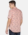 Shop Men Short Sleeve Cotton Printed Palm Tree Pink Peach Shirt-Design