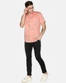 Shop Men Short Sleeve Cotton Printed Peach Pink Pineapple Shirt-Full