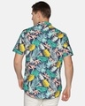 Shop Men Short Sleeve Cotton Printed Pineapple Multicolor Blue Shirt-Design