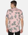 Shop Men Short Sleeve Cotton Printed Pink Peach Grey Leafy Shirt-Design