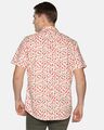 Shop Men Short Sleeve Cotton Printed Red Floral On Beige Shirt-Design