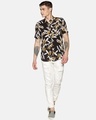 Shop Men Short Sleeve Rayon Printed Black Yellow Shirt