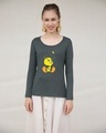 Shop Tweety And The Butterfly Scoop Neck Full Sleeve T-Shirt (TWL)-Design