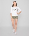 Shop Tweety Face Round Neck 3/4 Sleeve T-Shirt (LTL) White-Design