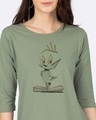 Shop Tweety Origami 3/4 Sleeve Slim Fit T-Shirts (LTJ)-Front