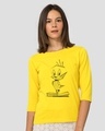 Shop Tweety Origami 3/4th Sleeve Slim Fit T-Shirt-Front