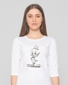 Shop Tweety Origami Round Neck 3/4th Sleeve T-Shirt (LTL) White-Front