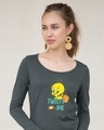 Shop Tweety Pie Scoop Neck Full Sleeve T-Shirt (TWL)-Front