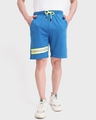 Shop Ultramarine Blue-Neon Lime Reflector Shorts-Front