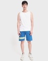 Shop Ultramarine Blue-Neon Lime Reflector Shorts-Full