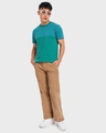 Shop Men's Ultramarine Green Color Block T-shirt-Full