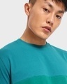 Shop Men's Ultramarine Green Color Block T-shirt