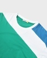 Shop Men's Green & White Color Block T-shirt