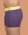 Shop Men's Aubergine Trunks with Yellow Band-Design