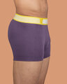 Shop Men's Aubergine Trunks with Yellow Band-Full