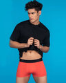 Shop Men's Coral Trunks with Black Band-Front