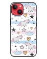 Shop Unicorn Cloud Premium Printed Glass Cover for Apple iPhone 14 (Shock Proof, Scratch Resistant)-Front