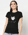 Shop Unique in Every Way Half Sleeve Printed T-Shirt Black-Front