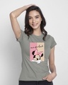 Shop Unique Minnie Half Sleeve T-Shirt (DL) Meteor Grey-Front