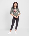 Shop Unique Minnie Round Neck 3/4th Sleeve T-Shirt (DL) Meteor Grey-Design