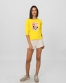 Shop Unique Minnie Round Neck 3/4th Sleeve T-Shirt (DL) Pineapple Yellow-Design
