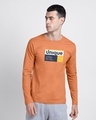 Shop Unique Smiley Full Sleeve T-Shirt Vintage Orange-Front