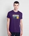 Shop Unique Smiley Half Sleeve T-Shirt Parachute Purple-Front