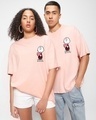 Shop Unisex Pink All Hearts Graphic Printed T-shirt-Front