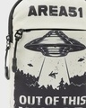 Shop Unisex Beige Area 51 Printed Sling Bag-Full