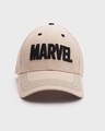 Shop Unisex Beige Marvel Embroidered Baseball Cap-Front