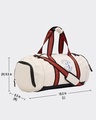 Shop Unisex Beige Superman Varsity Typography Duffel Bag