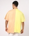 Shop Unisex Birthday Yellow Half & Half Color Block T-shirt-Design