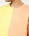 Shop Unisex Birthday Yellow Half & Half Color Block T-shirt