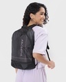 Shop Unisex Black ABCDEFU Typography Small Backpack-Front