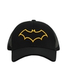 Shop Unisex Black Batman Logo 6 Panel Embroidered Trucker Cap-Front