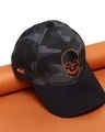 Shop Unisex Black Camo Skull Baseball Cap-Front